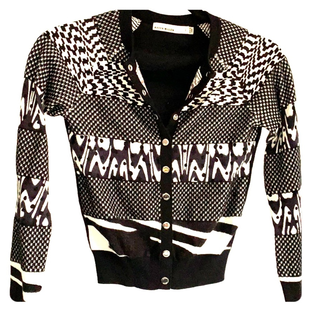 Karen Millien Black/White Cardigan